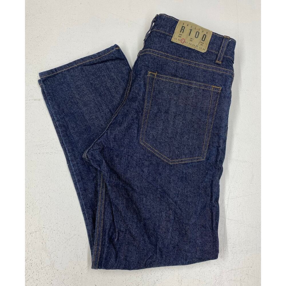 Men Raleigh R100 USA Hand Made Straight Fit dark wash cotton denim jeans 31x26